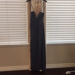 Rebecca Taylor 100%silk  mirrored trim maxi dress.
